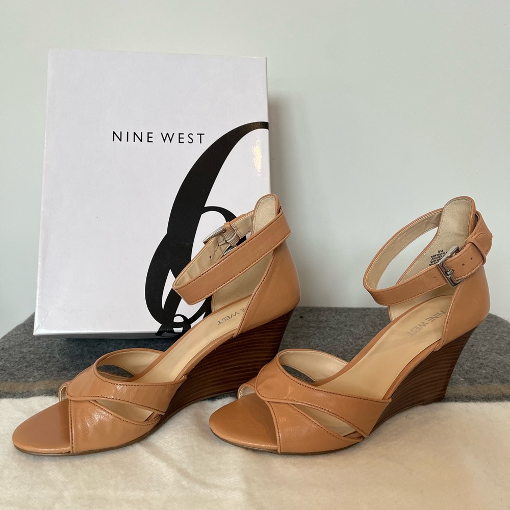 Nine West Leather Wedge Sandals